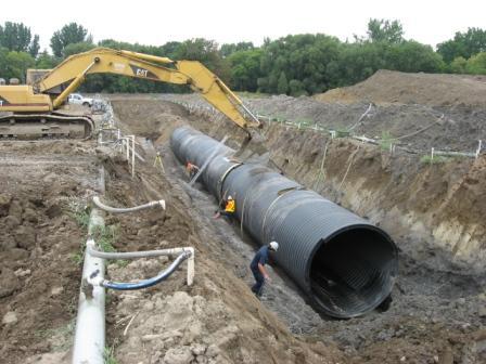  Installation of HDPE drainage pipe