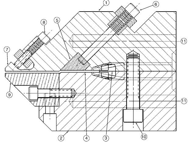  Detailed cross-sectional diagram of coat hanger-sheet die