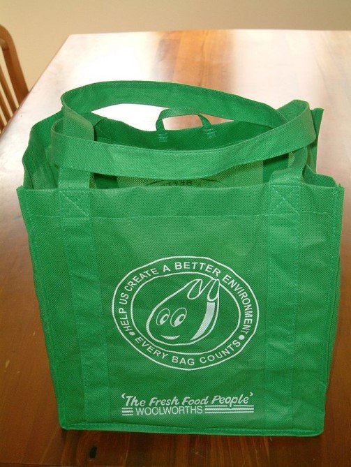 Green bag made from PP