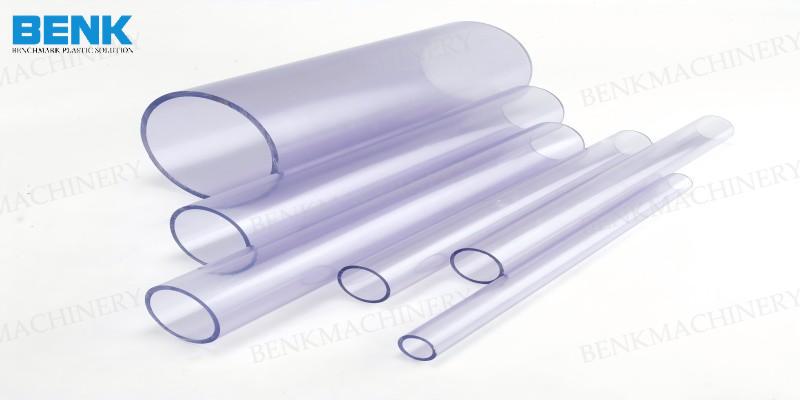 Different sizes of clear pvc pipe