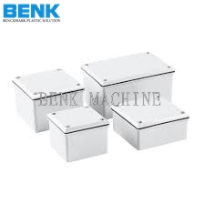 Different sizes of electrical junction boxes used in benk machinery equipment