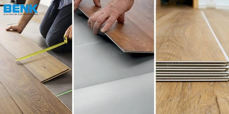 Sample display and installation of spc flooring