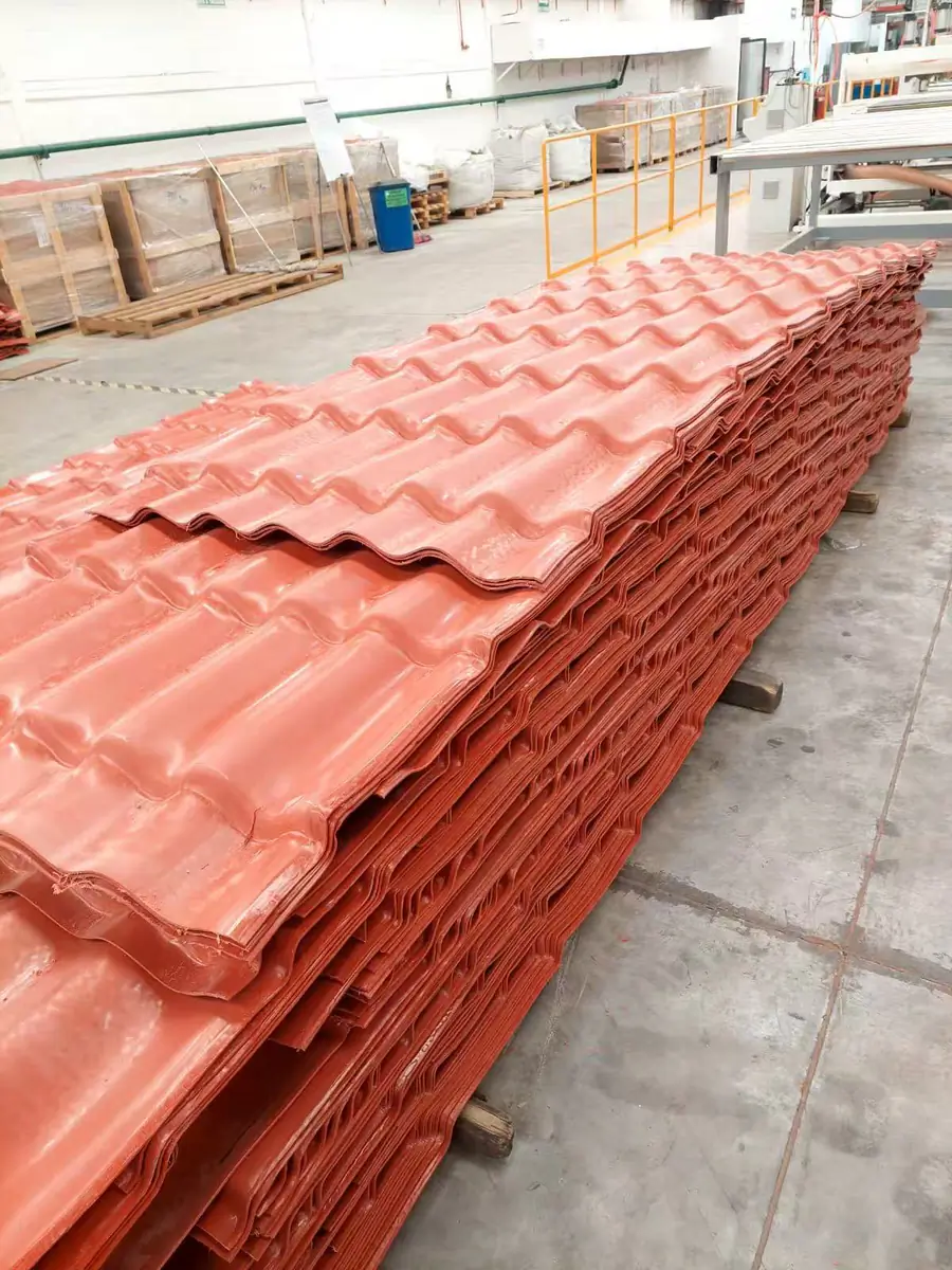 HDPE roof tile stack