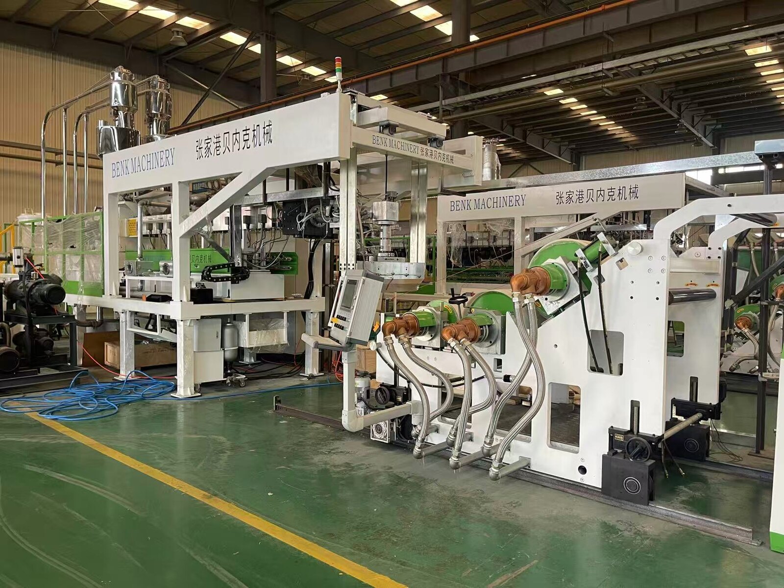 BENK Machinery extrusion line assembled and tested in the workshop