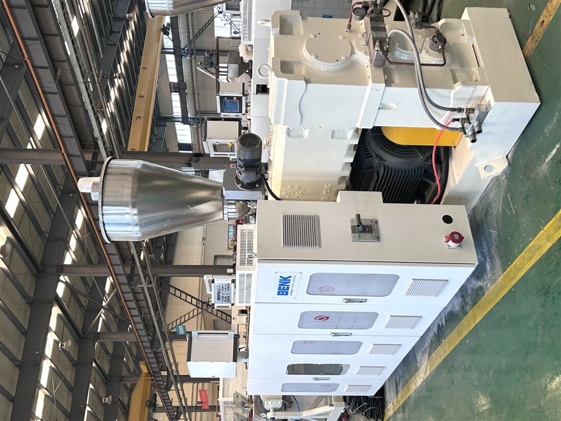 PVC pipe haul-off and cutting station — double cavity line - BENK Machinery