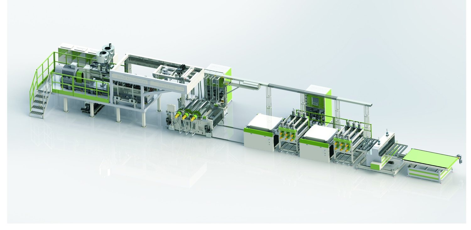 PET / PP / PC / HDPE wave tile production line by BENK Machinery