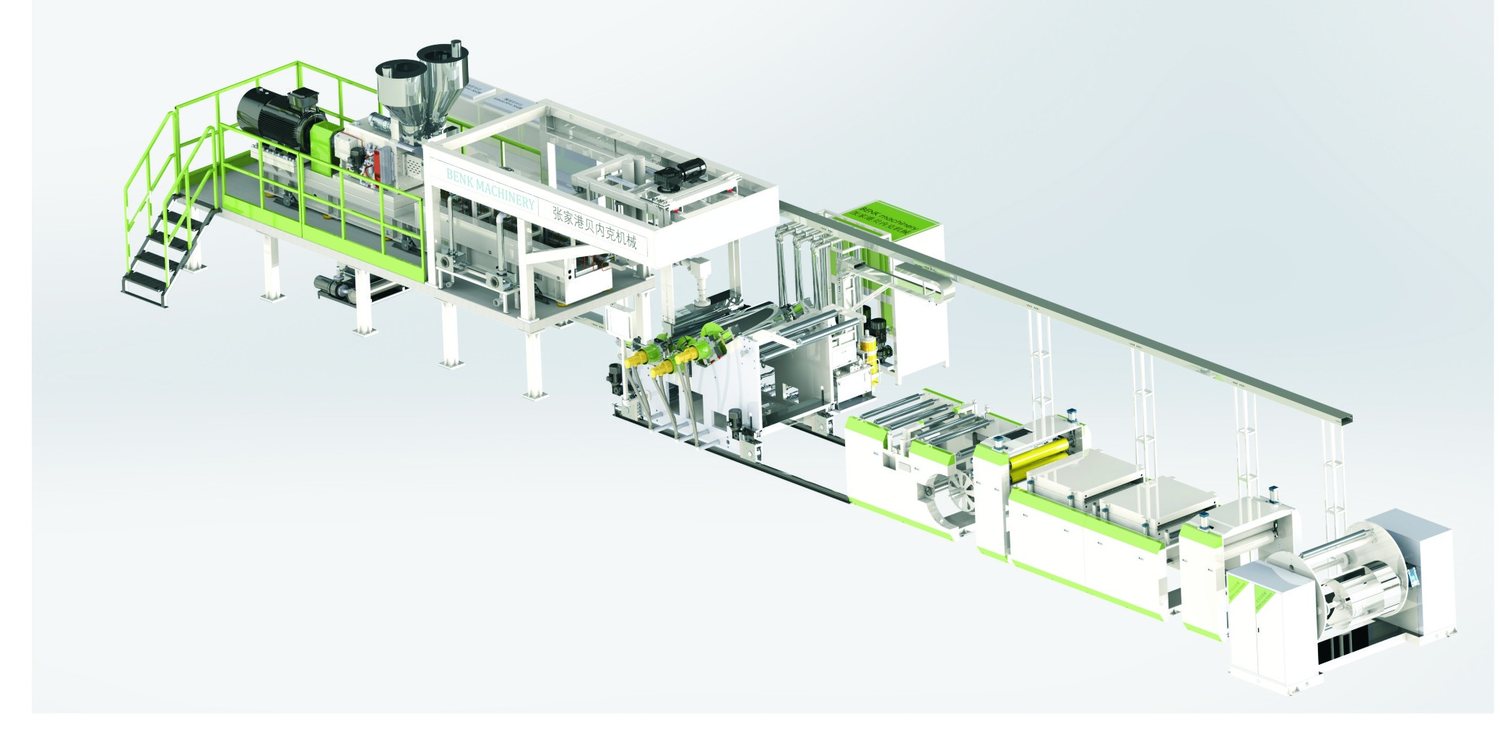 PET / PP / PS / PLA twin screw sheet extrusion line by BENK Machinery