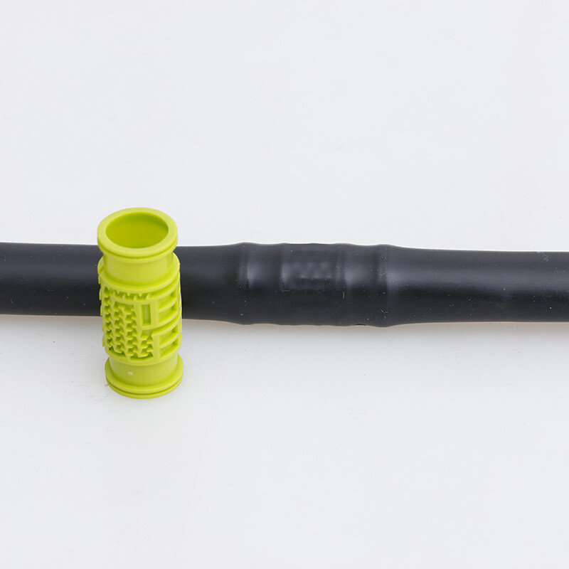 Cylindrical dripper inserted inline in a thick wall drip irrigation pipe