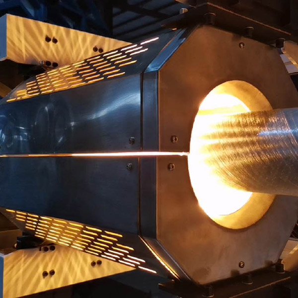 RTP heating oven and jacket extrusion section